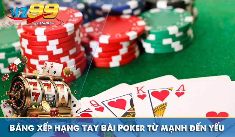 Bảng xếp hạng Tay Bài Poker từ mạnh đến yếu